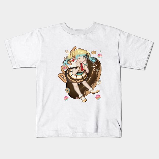 Donut Girl Kids T-Shirt by Neydarts